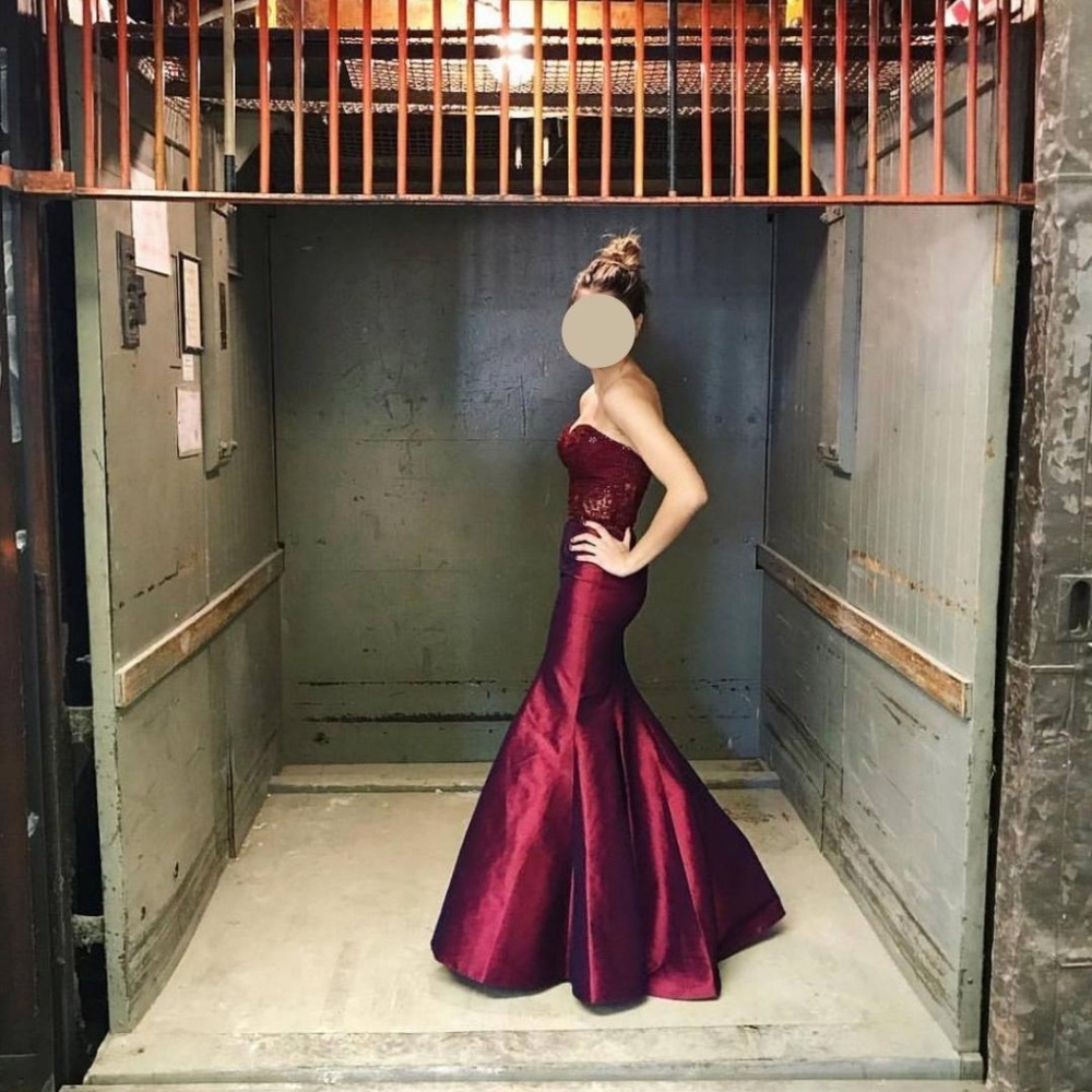 Mon Cheri 'Ellie Wilde' Strapless Gown